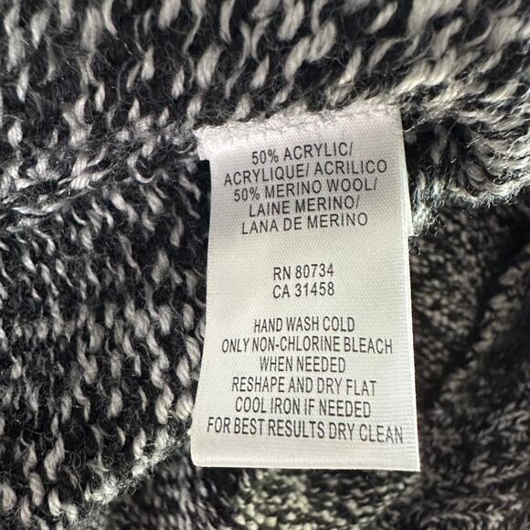 BCBGMaxazria Marled Shawl Cardigan‎ S Short Sleeve Belted Merino Wool Blend - Picture 4 of 8